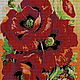 Set for beadwork ' RED POPPIES'. Embroidery kits. Beaded embroidery from Laura. Online shopping on My Livemaster.  Фото №2