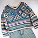 Hippy sweater//Летний пуловер Вязаный крючком пул из хлопка 70s Vibes. Джемперы. Sculptural Crochet. Ярмарка Мастеров.  Фото №5