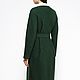 Пальто-халат из лодена оверсайз легкое темно зеленое на весну. Пальто. Voielle. Интернет-магазин Ярмарка Мастеров.  Фото №2