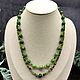 Elegant Women's Beads - Natural Jade, Chrome Diopside and Zircon, Beads2, Moscow,  Фото №1