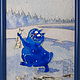 Stained glass painting a Lover of winter fishing. Blue cats by Rina, Sanuk. Pictures. Lik-vitraj (lik-vitraj). Online shopping on My Livemaster.  Фото №2