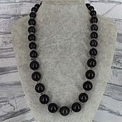 Украшения handmade. Livemaster - original item Obsidian beads 