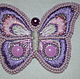 Embroidered stitch brooch 'Purple dream', Brooches, Divnogorsk,  Фото №1
