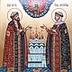 Peter and Fevronia of Murom saints of Miracles.The icon is handwritten, Icons, St. Petersburg,  Фото №1