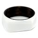 Черно-Белое женское кольцо из кориана и карбона от WickerRing