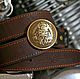 Leather belt with brass buckle ' One'. Straps. Leather product G.M.G.. My Livemaster. Фото №5
