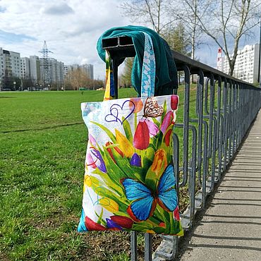 Сумки ручной работы. Ярмарка Мастеров - ручная работа Сумка-шоппер "Бабочки". Handmade.