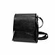 Handbag women's leather black Emilia Mod. C86-911, Crossbody bag, St. Petersburg,  Фото №1