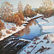 Oil painting in a frame Winter landscape Premonition of spring. and, Pictures, Zhukovsky,  Фото №1