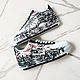 Кроссовки белые Nike Air Force унисекс, кастом, япония, ручная роспись. Кроссовки. Olgavolgoart. Роспись одежды и обуви. Кастом. Интернет-магазин Ярмарка Мастеров.  Фото №2