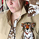 Large Brooch Cheetah Safari Stripe Portrait Brooch Accessory Cat. Brooches. Karina-bro. My Livemaster. Фото №6
