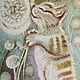 Муркин сон: весна, картина с кошкой пастелью на бумаге, Картины, Москва,  Фото №1