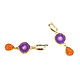 Earrings with solar quartz and agate druse, purple, orange. Earrings. Irina Moro. My Livemaster. Фото №5
