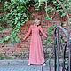 Long sleeve linen dress 'Summer Sunset' peach. Dresses. ZanKa. My Livemaster. Фото №6
