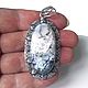 Кулон с мерлинитом (дендроагатом) "Графический этюд". Кулон. Unique Silver (UniqueSilver). Интернет-магазин Ярмарка Мастеров.  Фото №2