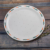 Посуда handmade. Livemaster - original item Dance of carrots :) Handmade plate, ceramics. Handmade.