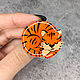 Orange brooch 'Tiger, year of the tiger, tiger cub, cute little'. Brooches. greenfox-23. My Livemaster. Фото №5