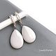 Earrings white drops of jadeite on the locks silver white delicate drops. Earrings. LovelyStones. Online shopping on My Livemaster.  Фото №2