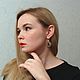 Серьги ручной работы из бисера и кристаллов Swarovski Диана