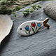 Брошь Керамическая Рыба В Поле. Брошь-булавка. NadyaBriJewelry. Ярмарка Мастеров.  Фото №5
