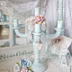 "Shabby rose". Канделябр на 5 свечей, деревянный. Подсвечники. SharmGallery. Ярмарка Мастеров.  Фото №4