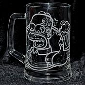 Посуда handmade. Livemaster - original item Homer Simpson. Beer mug. Handmade.