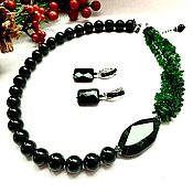 Украшения handmade. Livemaster - original item Necklace made of black onyx and chrome diopside 