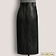 Order Pencil skirt 'Morena' from natural. leather/suede (any color). Elena Lether Design. Livemaster. . Skirts Фото №3
