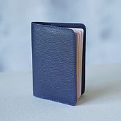 Сумки и аксессуары handmade. Livemaster - original item Passport cover made of genuine leather (Dark blue). Handmade.
