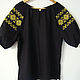 Women's embroidered shirt 'Agrimony' short sleeve, People\\\'s shirts, Starominskaya,  Фото №1