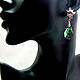 Earrings with Swarovski crystals Dpya green eyes, Earrings, Tuchkovo,  Фото №1