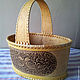 Basket from a bark big 'birds'. Art.4009, Basket, Tomsk,  Фото №1