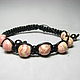 Shambala bracelet with rhodochrosite ' Dusty rose'. Braided bracelet. Beautiful gifts for the good people (Alura-lights). Online shopping on My Livemaster.  Фото №2
