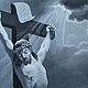 Винтаж: Старинный гобелен картина Christ sur la croix шёлк Франция. Картины винтажные. Антиквариат и винтаж из Франции. Ярмарка Мастеров.  Фото №7