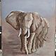 Картина пастелью Слоны (серо-коричневый терракотовый). Картины. Pastel (Бахматова Елена). Ярмарка Мастеров.  Фото №6