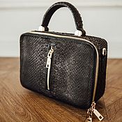 Сумки и аксессуары handmade. Livemaster - original item Women`s Black Python Leather Bag. Handmade.