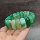 Bracelet natural green agate with a cut. Bead bracelet. naturalkavni. My Livemaster. Фото №5