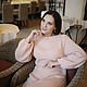 Платье женское вязаное спицами розовое из альпака Pearl, Платья, Москва,  Фото №1