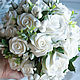 Bouquet of white roses. Flowers from polymer clay. Bouquets. Olga-art-flower. My Livemaster. Фото №4