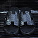 Slippers (flip-flops) men's genuine Python leather, in black, Slippers, St. Petersburg,  Фото №1
