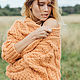 Long knitted apricot-colored cardigan to order. Cardigans. Kardigan sviter - женский вязаный свитер кардиган оверсайз. My Livemaster. Фото №4