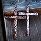 Forged Copper Cross Earrings handmade, Earrings, Stavropol,  Фото №1