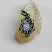 Украшения handmade. Livemaster - original item Elven Silver pendant with moonstone 