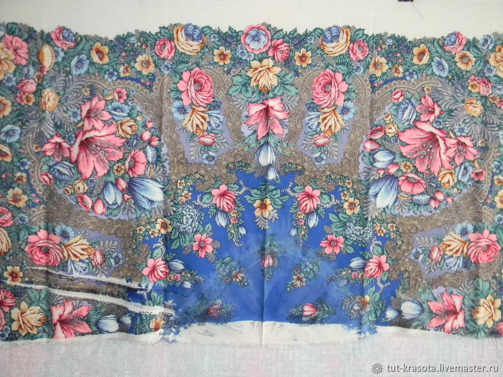 Лоскут№014 Павловопосадского платка купить в интернет-магазине Ярмарка Мастеров по цене 700 ₽ – F0OV3RU, Ткани, Павловский Посад - доставка по России