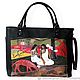 Paul Gauguin. Leather black handbag "Arearea (Naughty joke)", Classic Bag, Bologna,  Фото №1