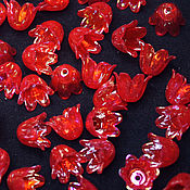 Материалы для творчества handmade. Livemaster - original item Beads Flowers 10mm Red Rainbow 1 piece Acrylic. Handmade.
