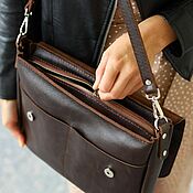 Сумки и аксессуары handmade. Livemaster - original item Brown leather women`s bag, messenger bag. Handmade.