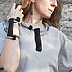 Knitted bracelet with wood. Hard bracelet. TETstudio. Ecostyle.. Online shopping on My Livemaster.  Фото №2