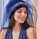 Turban hat hijab of blue velvet with veil. Turban. TURBAN SVS. My Livemaster. Фото №6