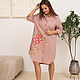 The shirt dress is dusty pink with bright embroidery. Dresses. NATALINI. Ярмарка Мастеров.  Фото №6